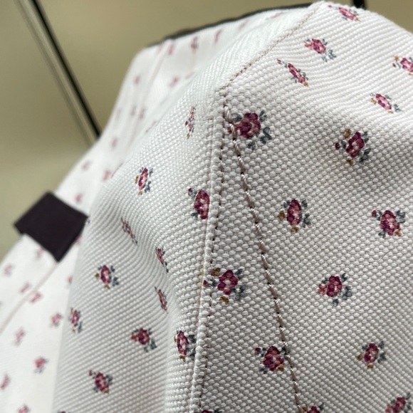 COACH Pink Floral Star Canvas Tote with Purple - Picture 4 of 12